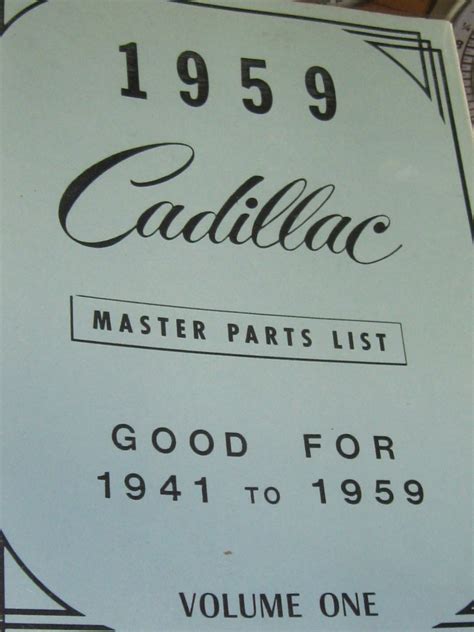 1959 Cadillac parts catalog